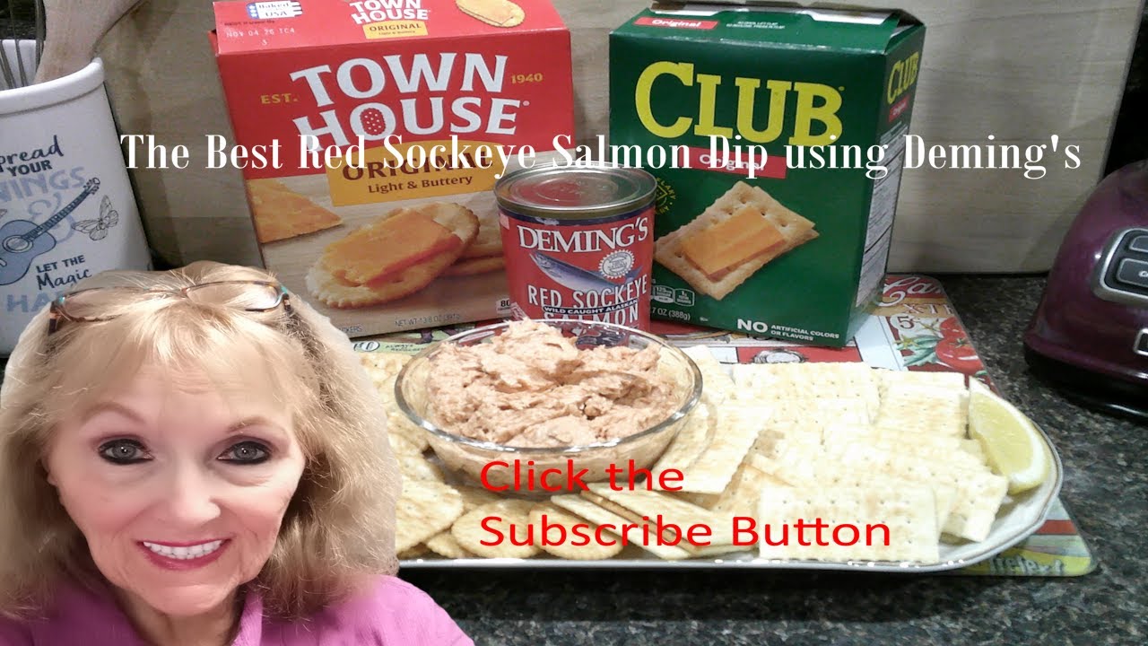 Red Sock Eyed Salmon Dip using Demings the Best 5 Star Perfect for any Holiday or Occasion