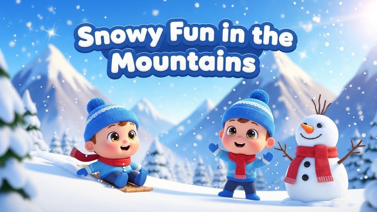 Snowy Fun in the Mountains ❄️ | 3D Kids Cartoon Nursery Rhyme | Winter Baby Dance Song