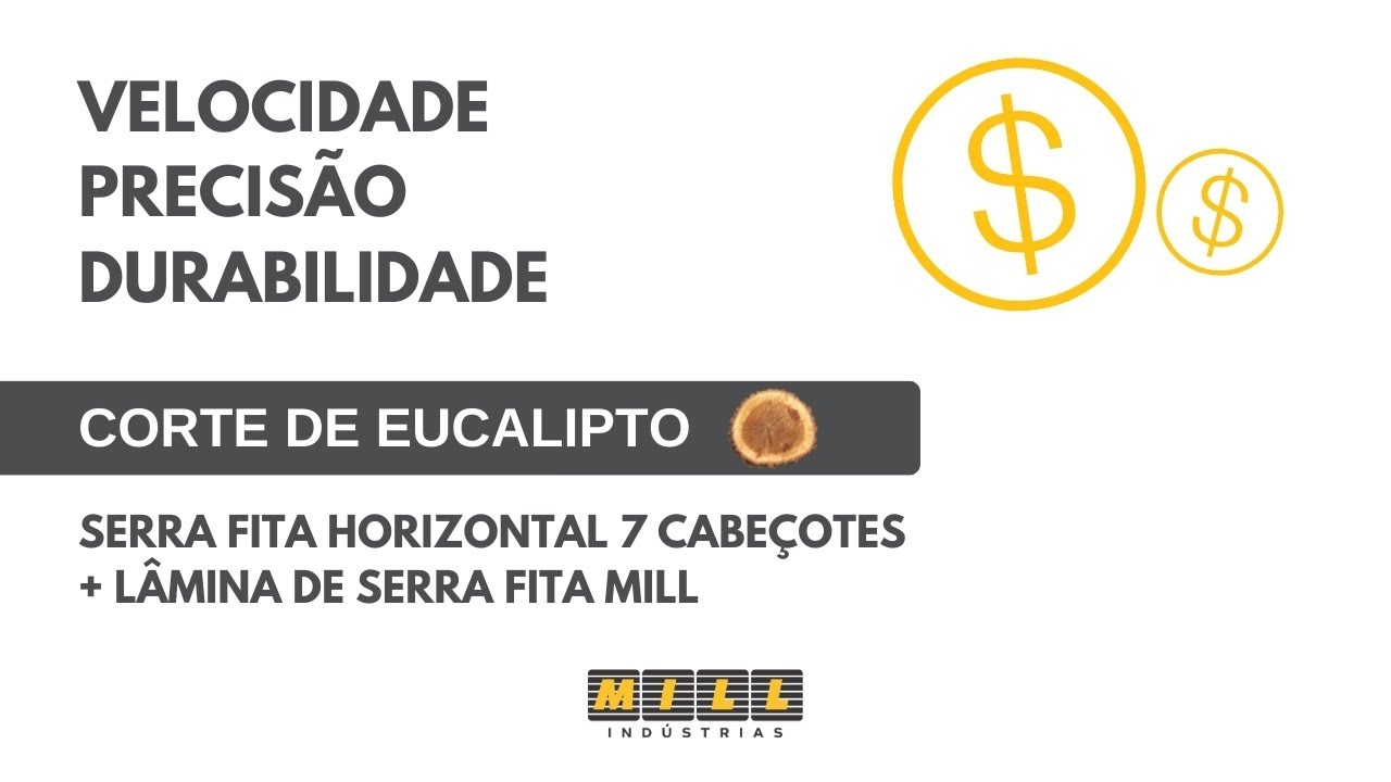 Serra Fita Horizontal 7 Cabe&ccedil;otes com L&acirc;mina De Serra Fita Mill | Corte em Madeira de Eucalipto
