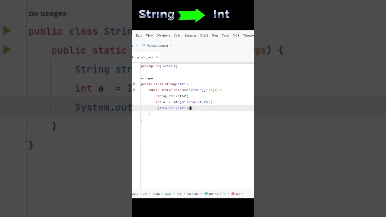 convert string to int in java#shorts #java #youtubeshorts #shortsfeed #shortvideo #coding #ytshorts