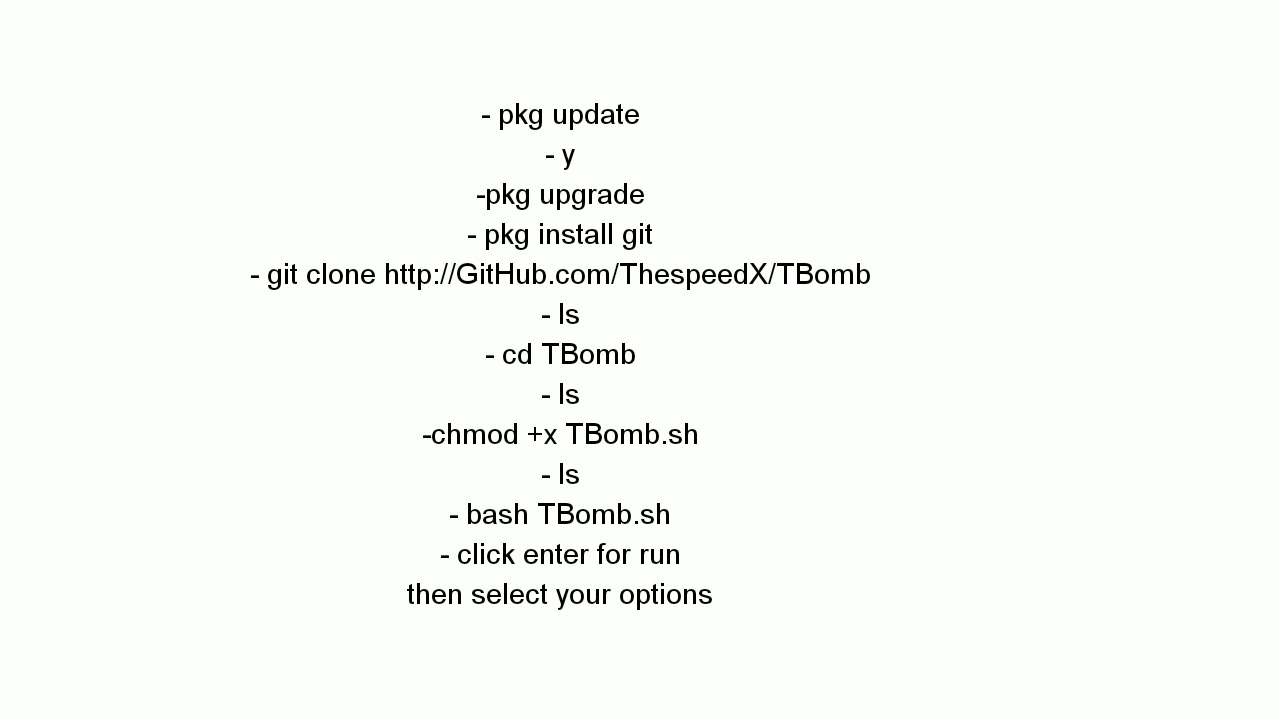 How to use TBomb tool in termux