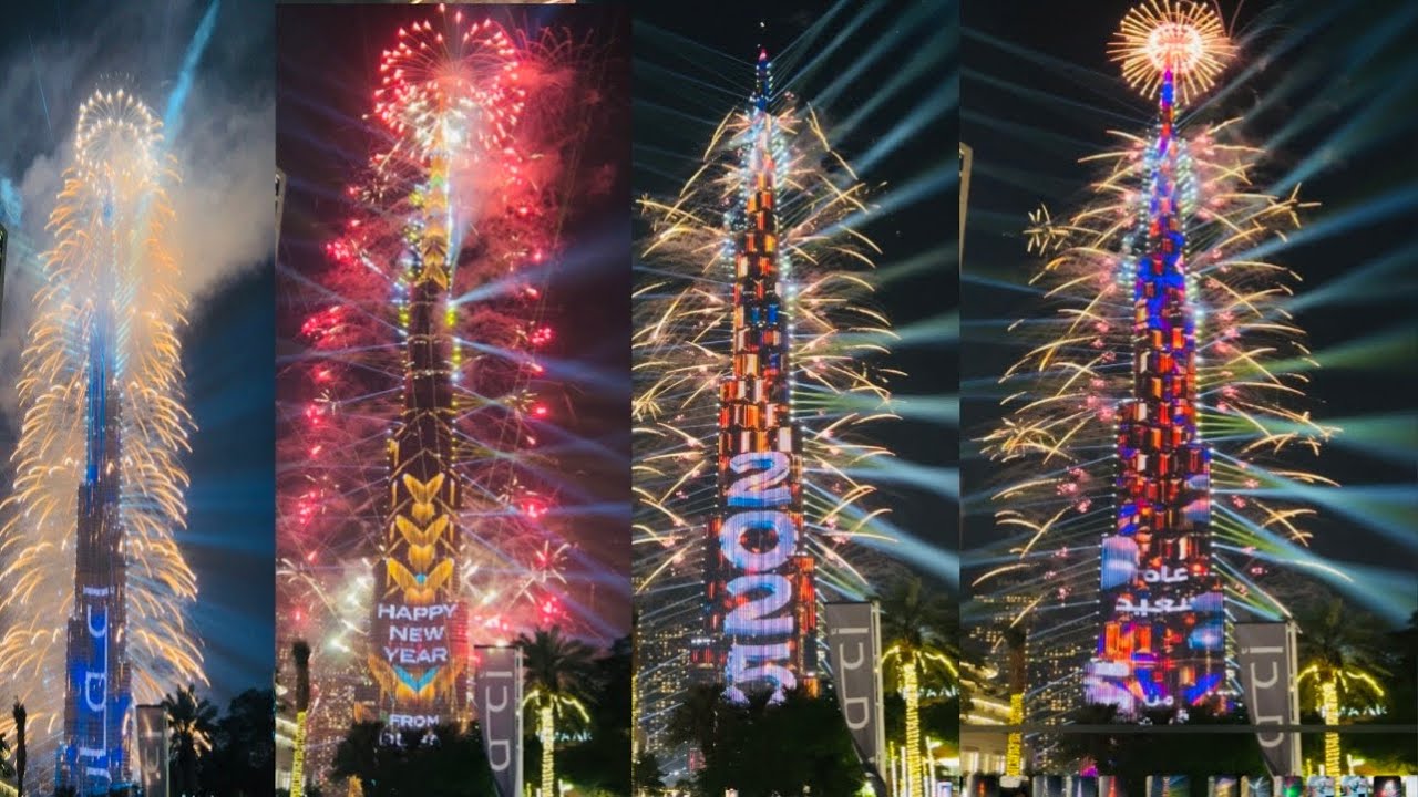 Burj Khalifa NYE 2025 Fireworks Downtown Dubai