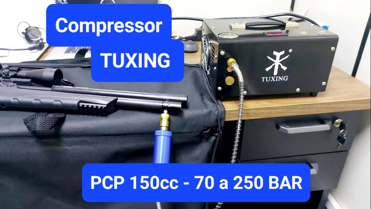 Compressor Tuxing enche PCP T-Rex Bullpup em quanto tempo? TXET061