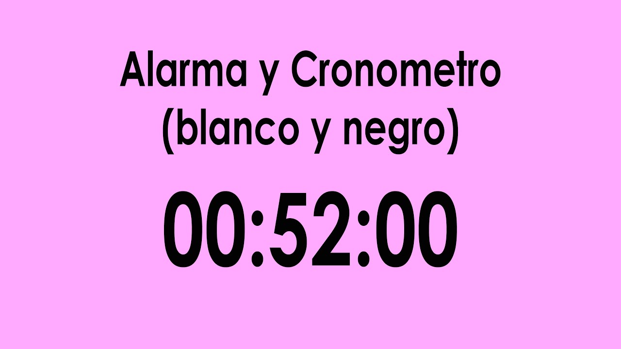 Cronómetro y Alarma ⏳ 52 Minuto en Blanco y Rosa ⚪🌸