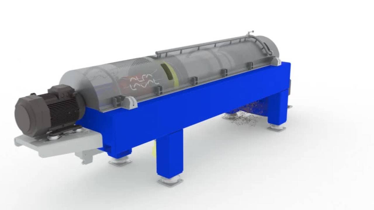 Animation | Alfa Laval 2-phase decanter centrifuge for food and beverage processing