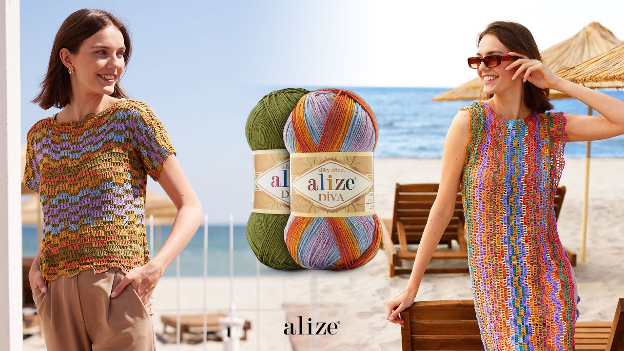 Летнее платье с Alize Diva и Diva Batik