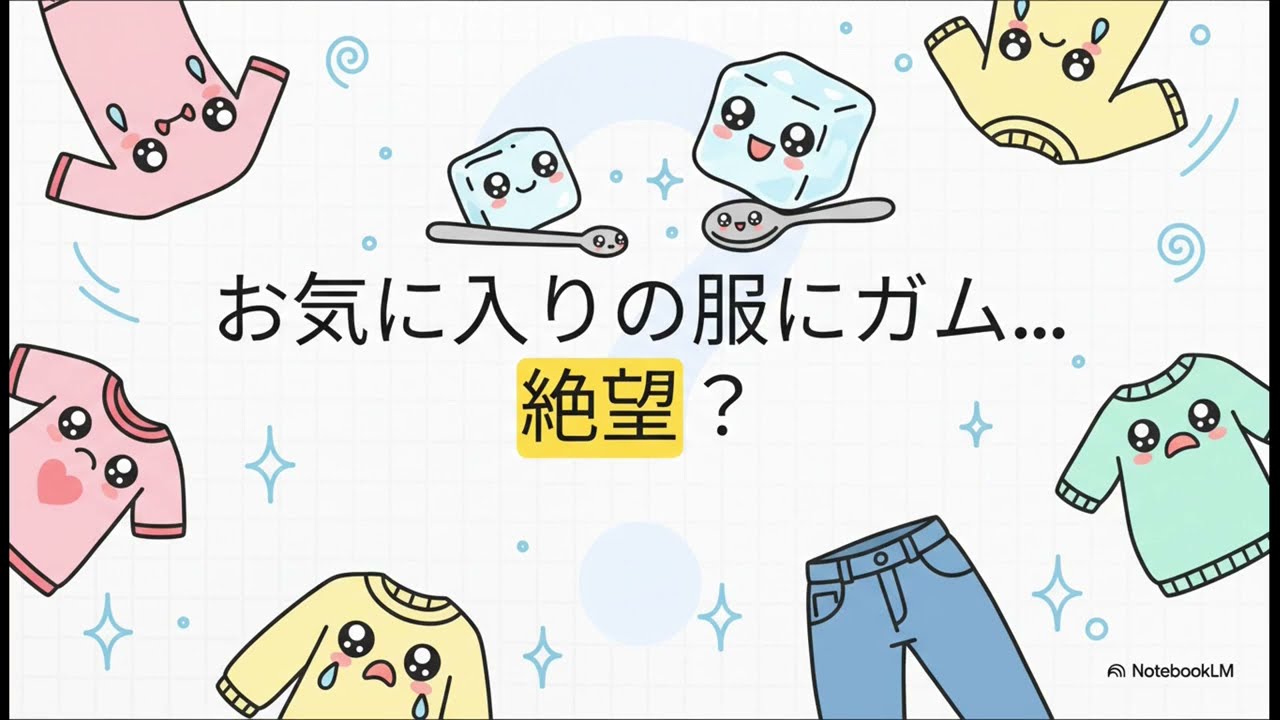 【日常の小技】服にガムが付いたら冷凍で取れる