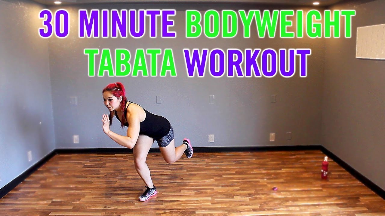 30 Minute Bodyweight Tabata Workout | Home Cardio, Strength & Abs Workout