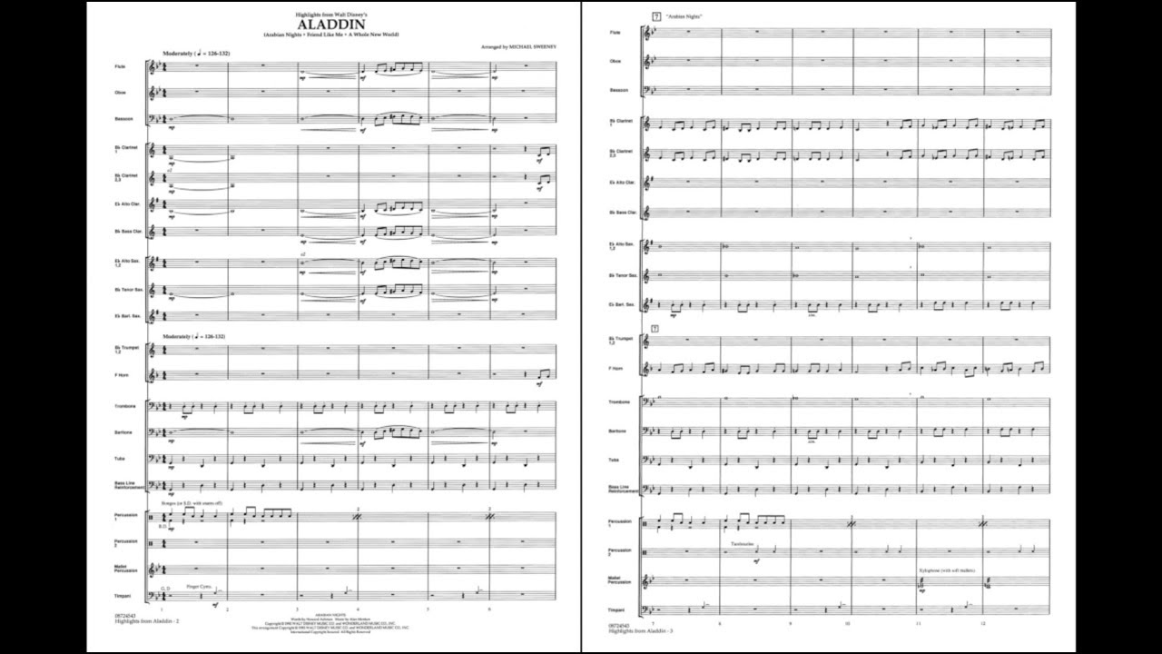 Highlights from Aladdin by Alan Menken/arr. Michael Sweeney