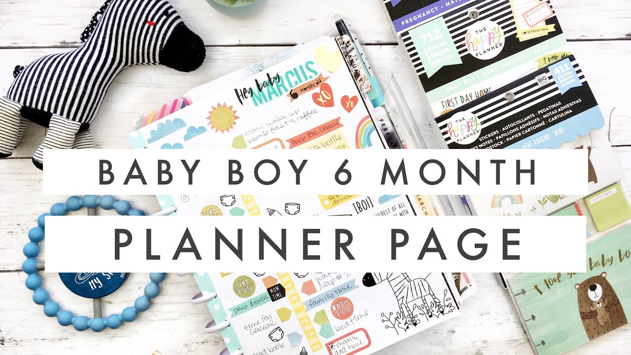 Baby Boy 6 Month Schedule Planner Page // Classic Size Happy Planner Plan with Me