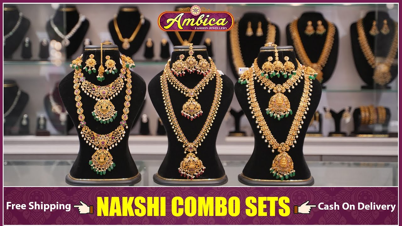 Nakshi Combo Sets | 1Gram Gold Jewellery | Ambica Fashion Jewellery | Latest Bridal Collection 2025