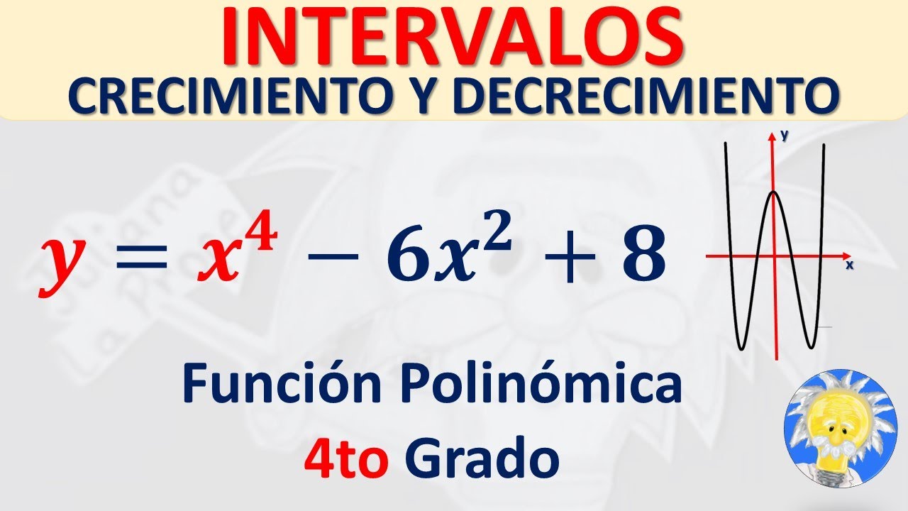 INTERVALOS de CRECIMIENTO 📈 y DECRECIMIENTO 📉 FUNCIÓN POLINÓMICA 4to GRADO | Juliana la Profe