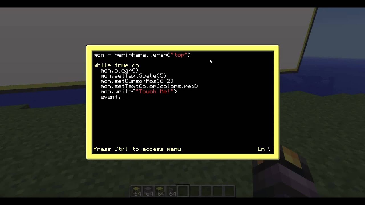ComputerCraft Tutorial: 11 Touch Screen
