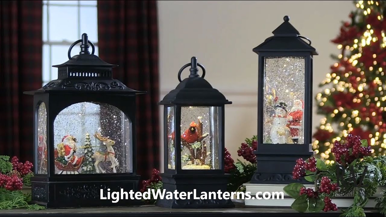 Lighted Water Lanterns | Christmas Glitter Globes