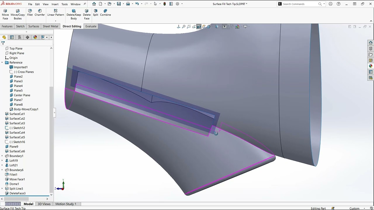 Технический совет | Инструмент &laquo;Заполненная поверхность&raquo; в SOLIDWORKS