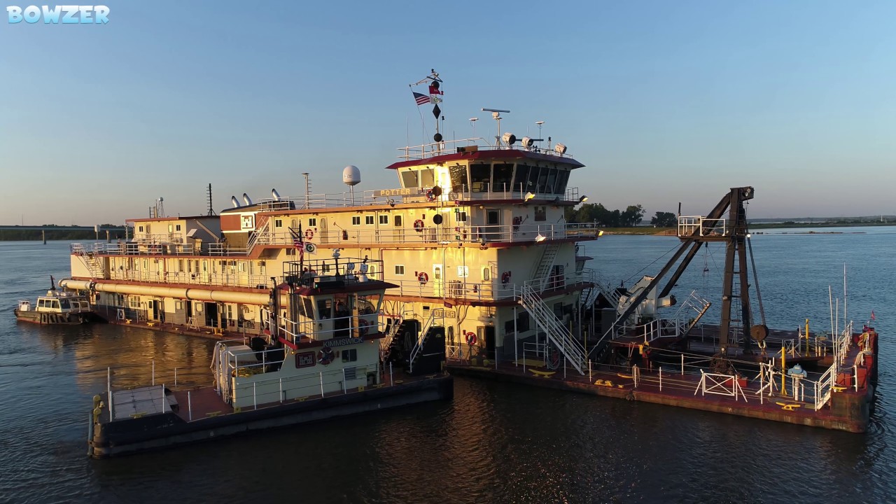 The USACE Dredge Potter Mississippi River Alton Illinois