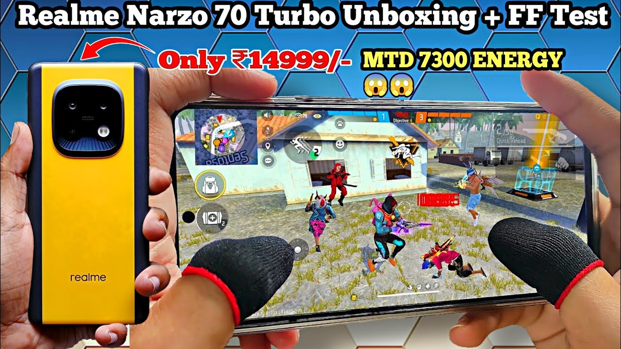 Realme Narzo 70 Turbo 5G Unboxing With Free Fire Test |  Realme Narzo 70 Turbo FF Battery Drain test