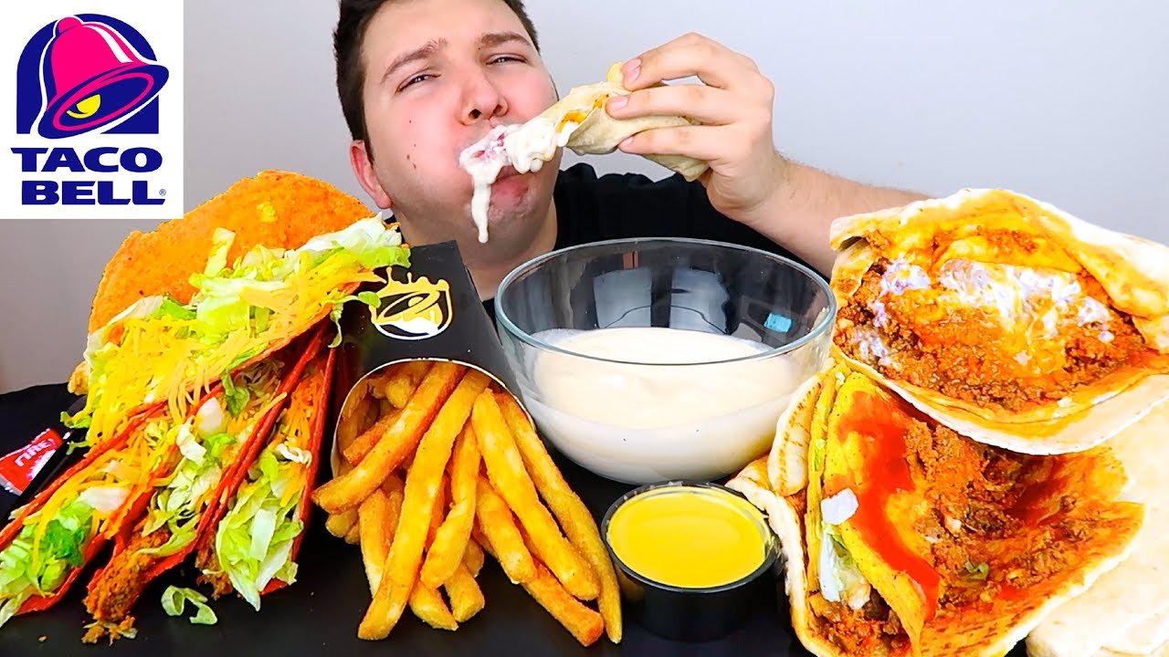 Taco Bell With Alfredo Cheese • MUKBANG