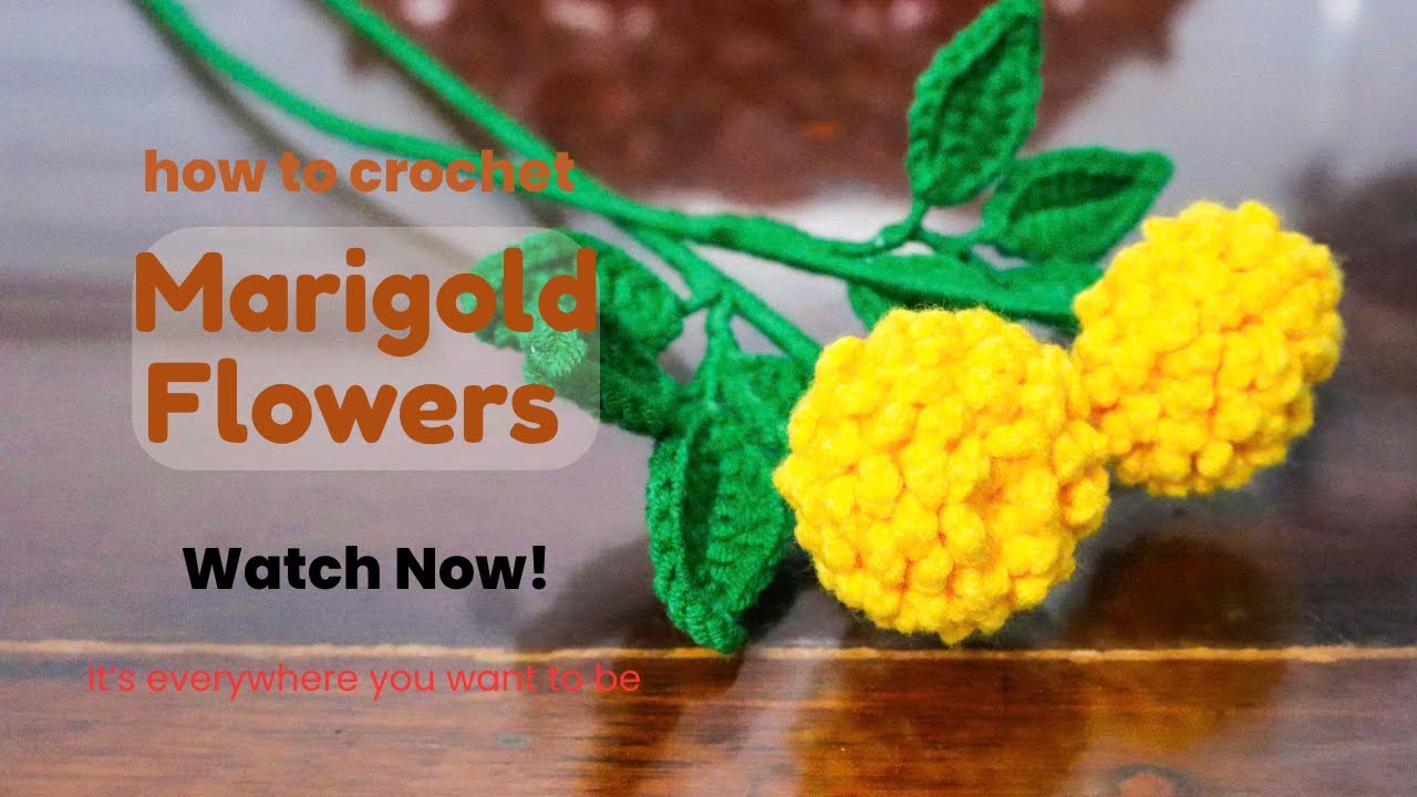 How to crochet Marigold Flowers | Free Pattern for Beginner