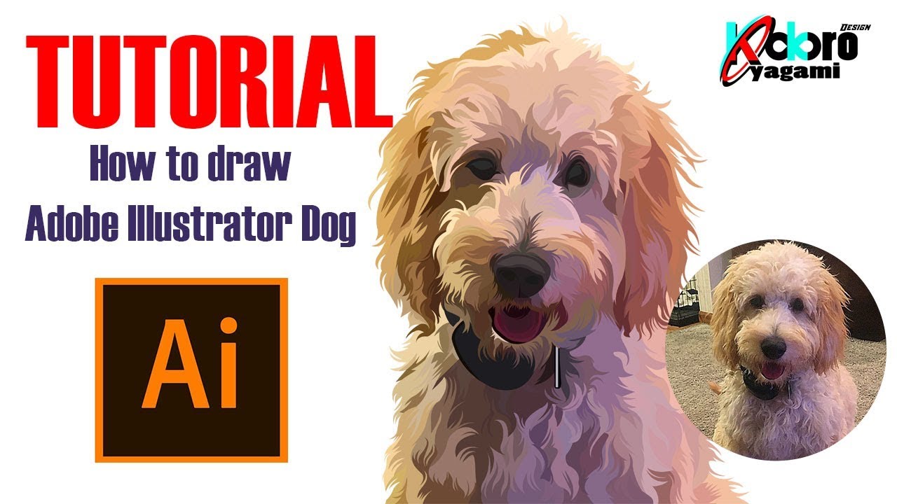 How to draw a Dog Adobe Illustrator l vector dog tutorial