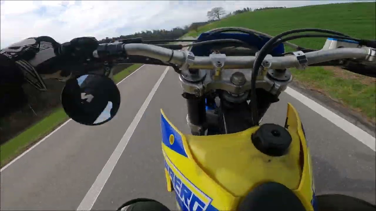 Crazy Guy on a Husaberg Supermoto