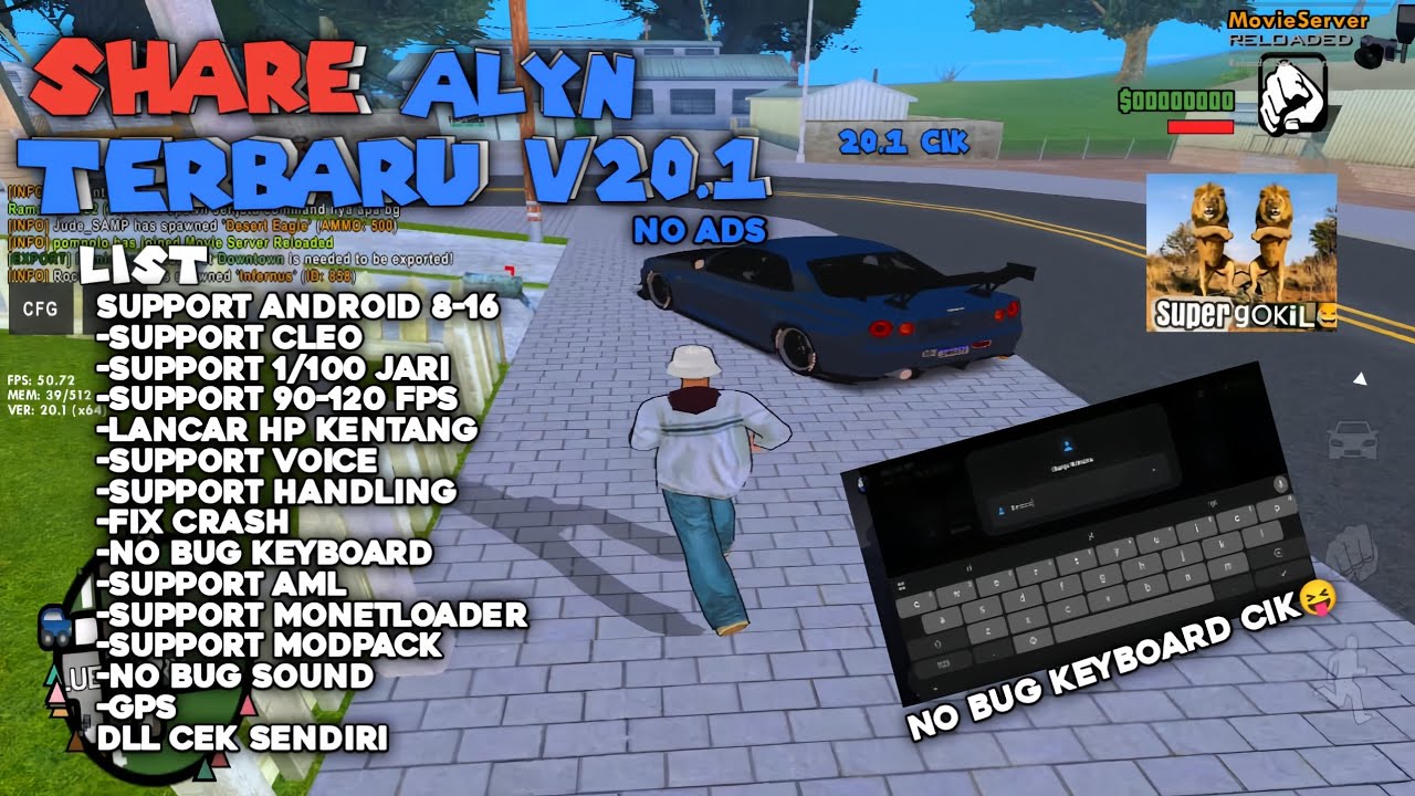 SHARE SAMP ALYN V20.1 + DATA FULL/LITE UPDATE TERBARU, NO BUG KEYBOARD + NO ADS || GTA SAMP ANDROID