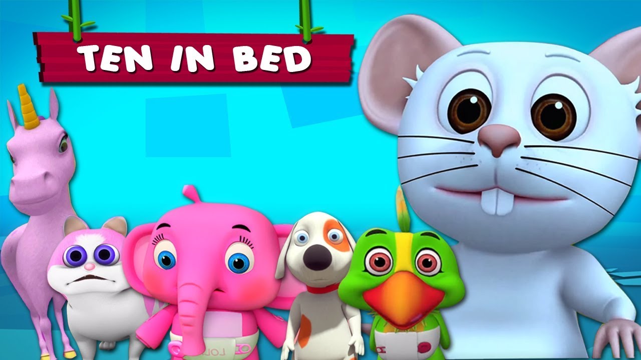 Diez en la cama | educativa canción | números para niños | Little Treehouse | Ten In The Bed