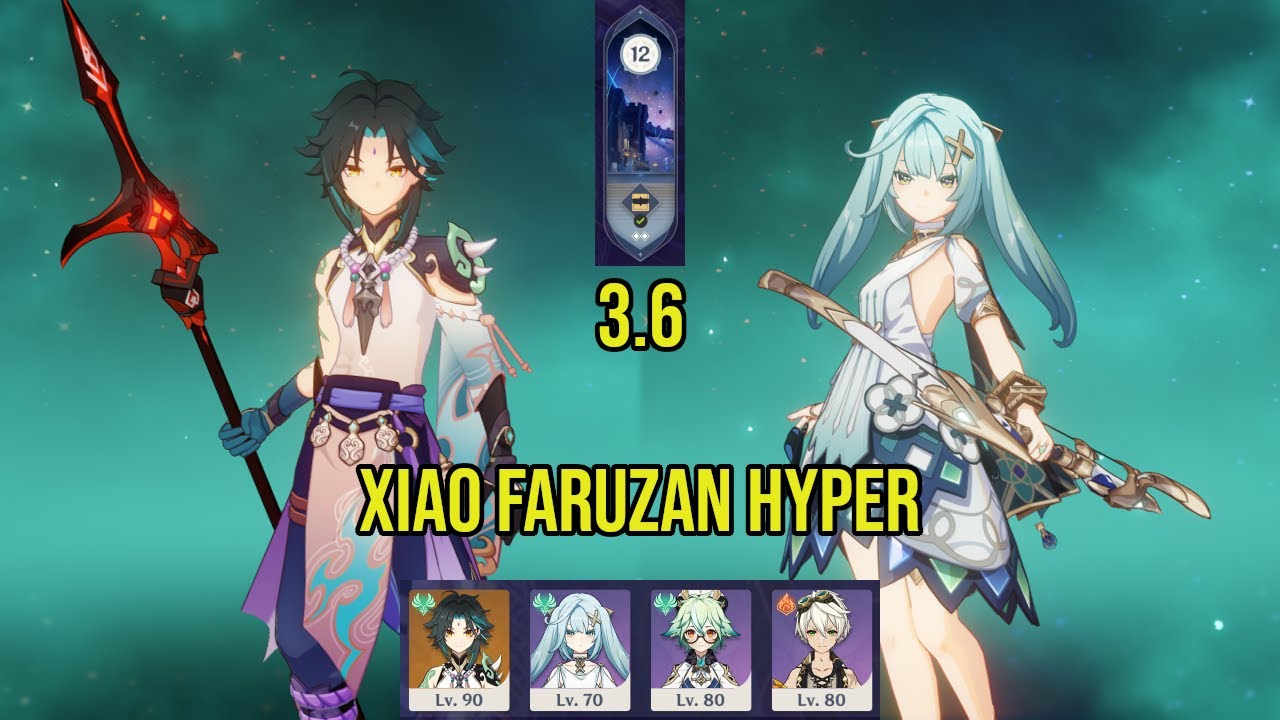 (F2P) C0 XIAO Hyper (w/ C0 FARUZAN) | 3.6 Spiral Abyss Floor 12 | Genshin Impact