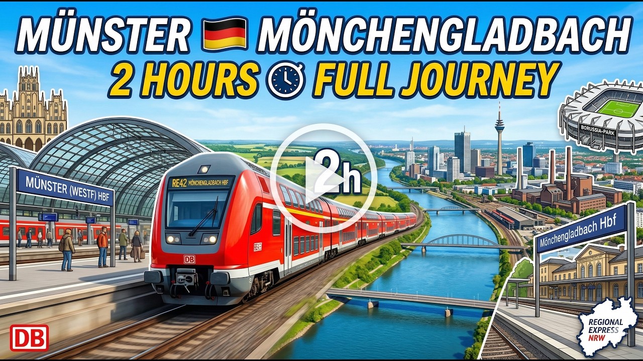 HD Train Journey: Münster to Mönchengladbach (Full 2-Hour Trip) | DB RE42 Niers-Haard-Express