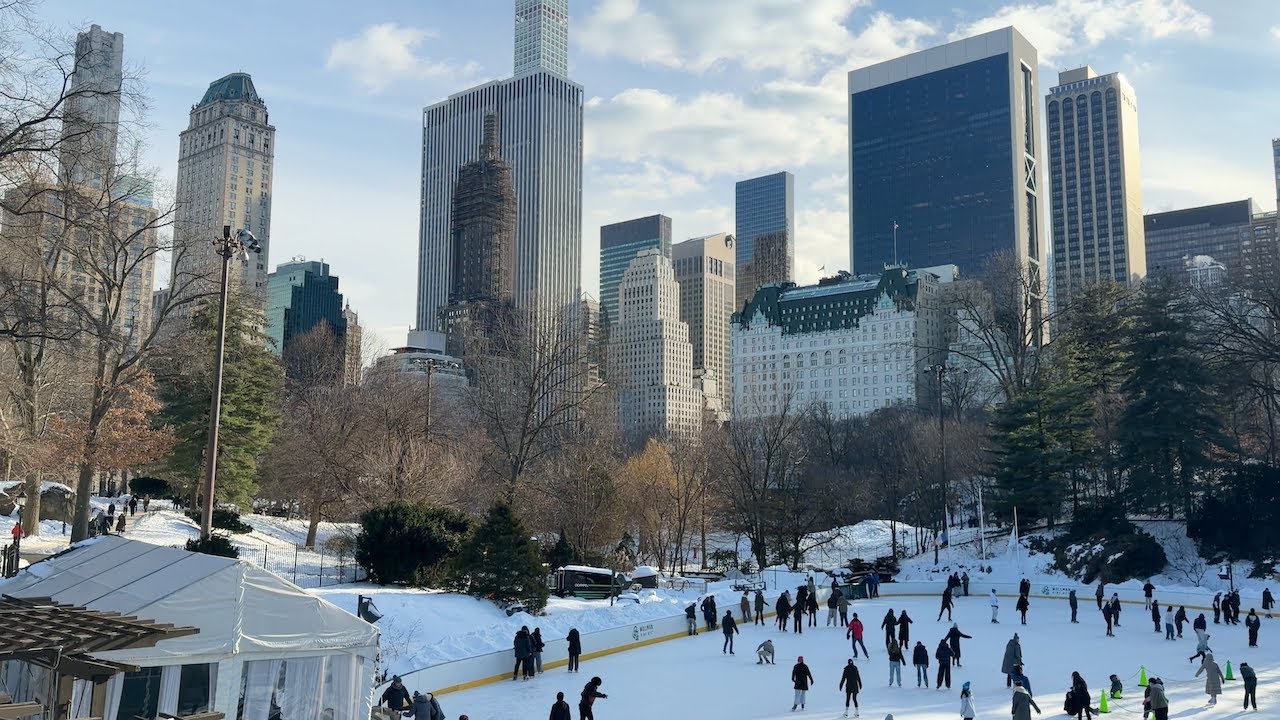Sunny Winter Walk in Central Park, New York City | 4K