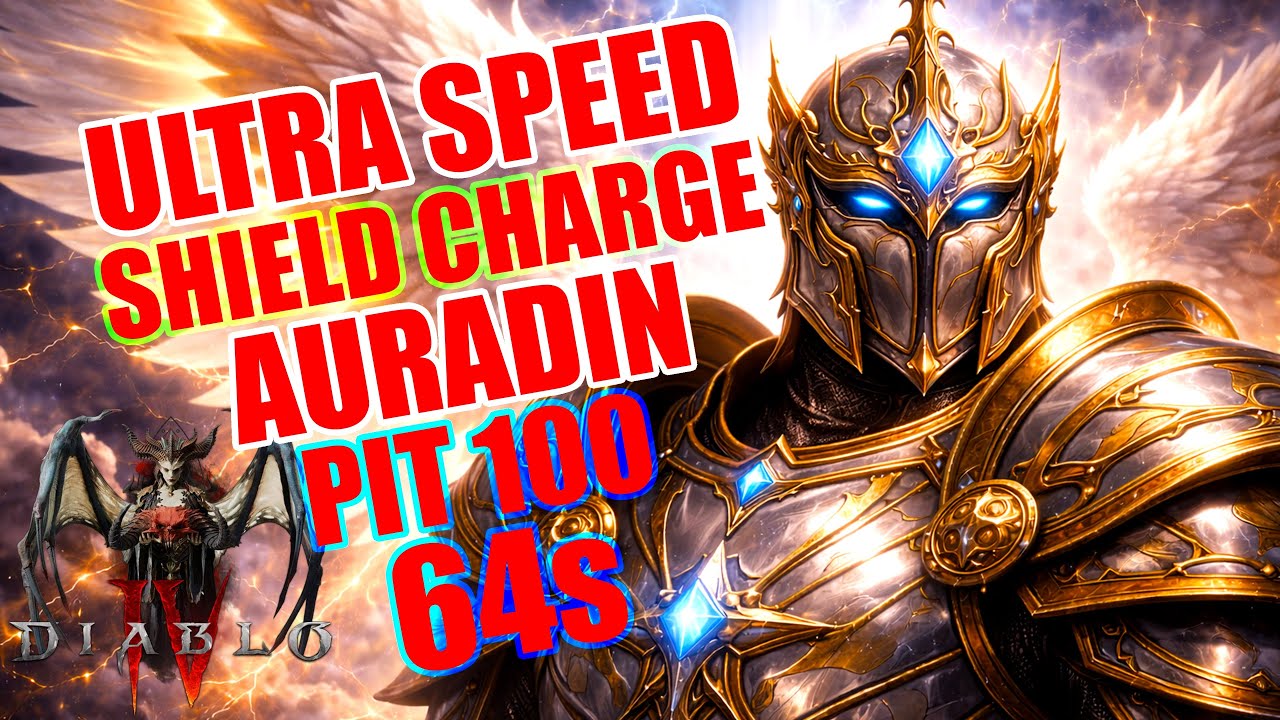 This NEW Ultra Speed Charge Auradin DESTROYS Pit 100 in 64s! (1 Button AFK Build) - Diablo 4 S11