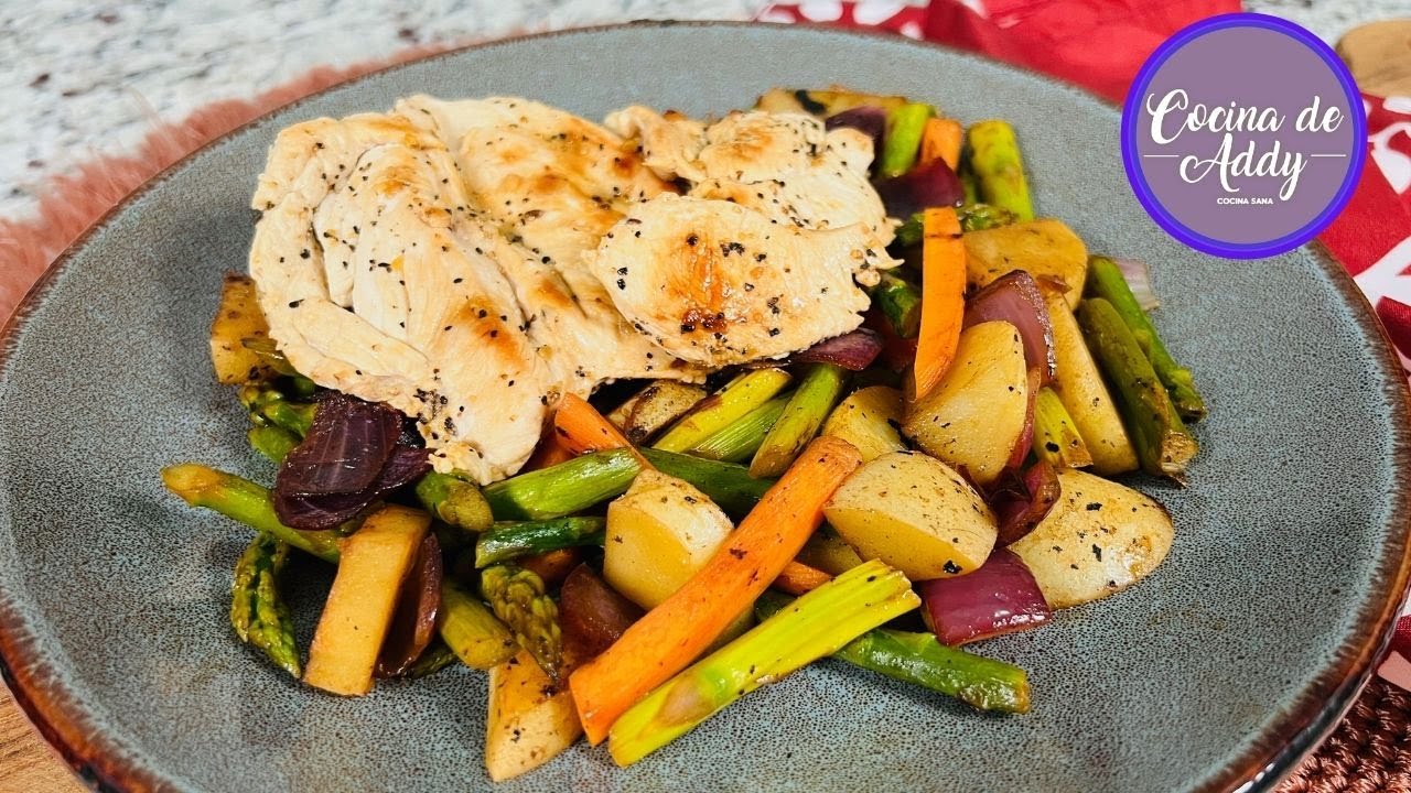 CENA en 15 minutos, Sin PAN, Ni TORTILLAS, Ni GRASA. Pon todo en una sarten, fácil y Saludable. Addy