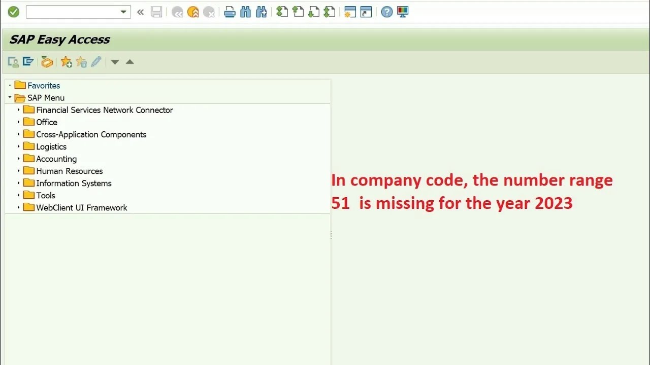 Fix error  In company code, the number range  51  is missing for the year 2023