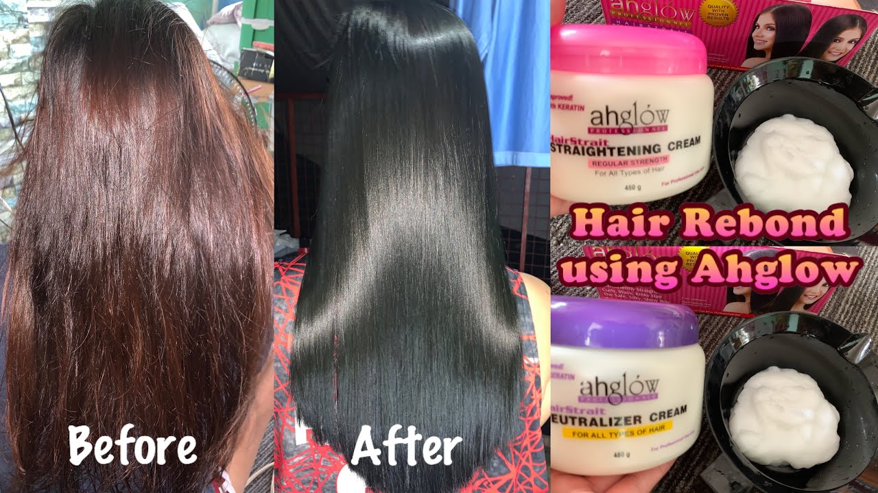 AHGLOW Hair Rebond with hair dye Tutorial | Rosemarie Rioterez Domingo