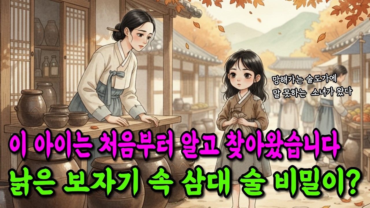말 못하는 열한 살 소녀가 낡은 보자기 하나를 들고 찾아왔습니다, 그 안에 3대 술 비밀이 있었습니다 | 야담 |민담 | 옛날이야기 | 오디오북 | 수면동화