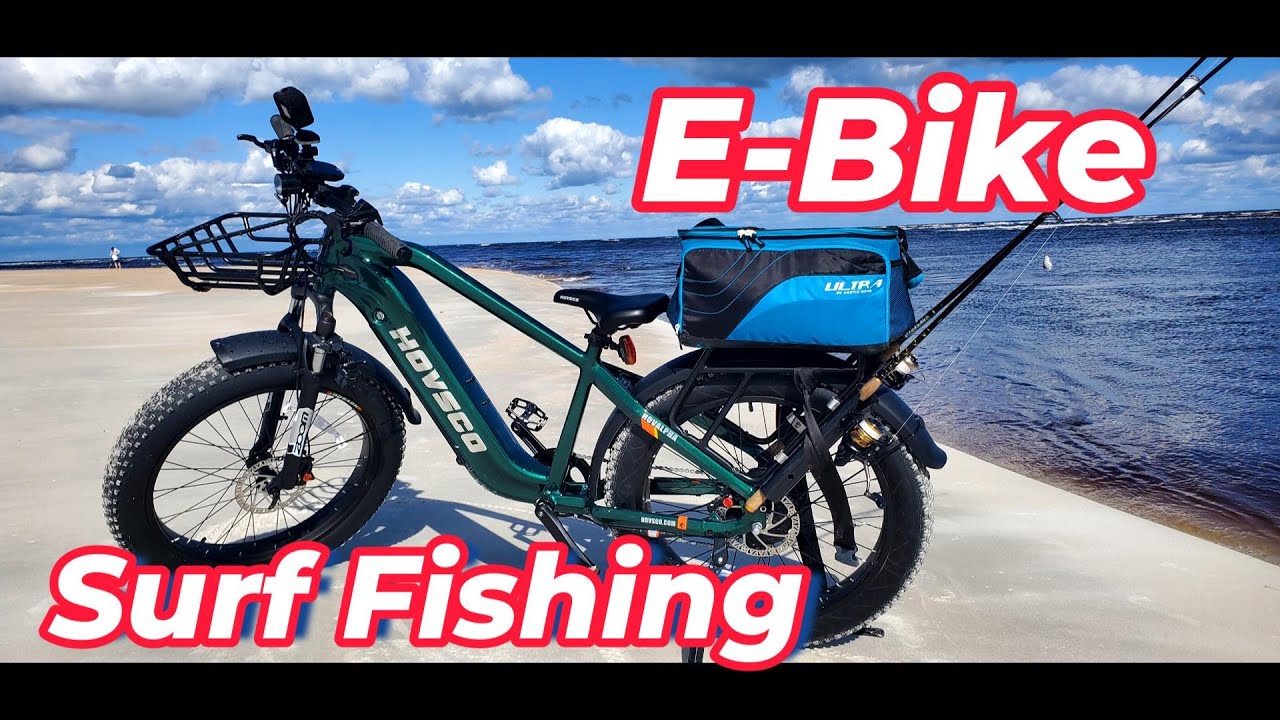 E Bike Beach Fishing,  Electric Surf Fishing, best way to buzz the beach for fishing spots.  