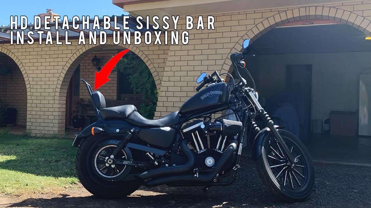 Unboxing/ How to Install of One-Piece H-D Detachable Sissy Bar Upright - Sportster (Iron 883 2014)