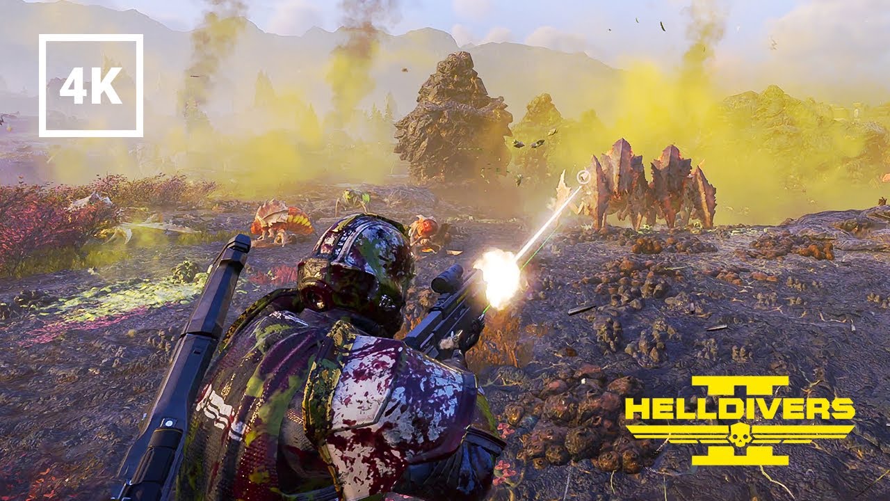 Helldivers 2: 3rd Person Gameplay - Killing alien bugs in 2024 (4K)