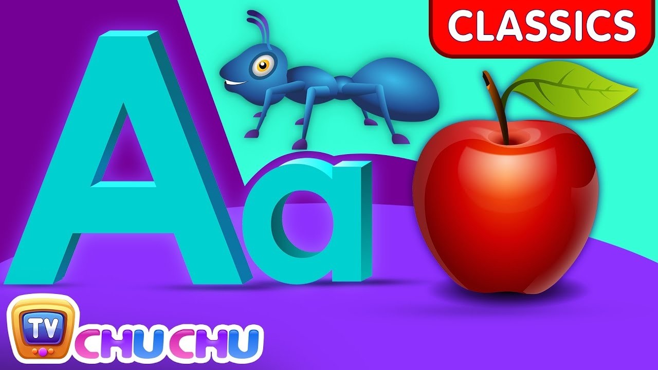 Phonics Song with TWO Words - A For Apple - ABC Alphabet Songs with Sounds for Children