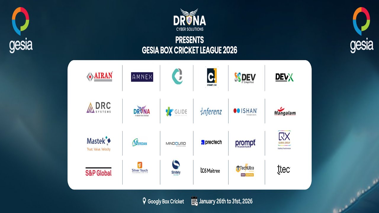 DAY 1 || DRONA CYBER SOLUTIONS PRESENTS GESIA BOX CRICKET LEAGUE 2026