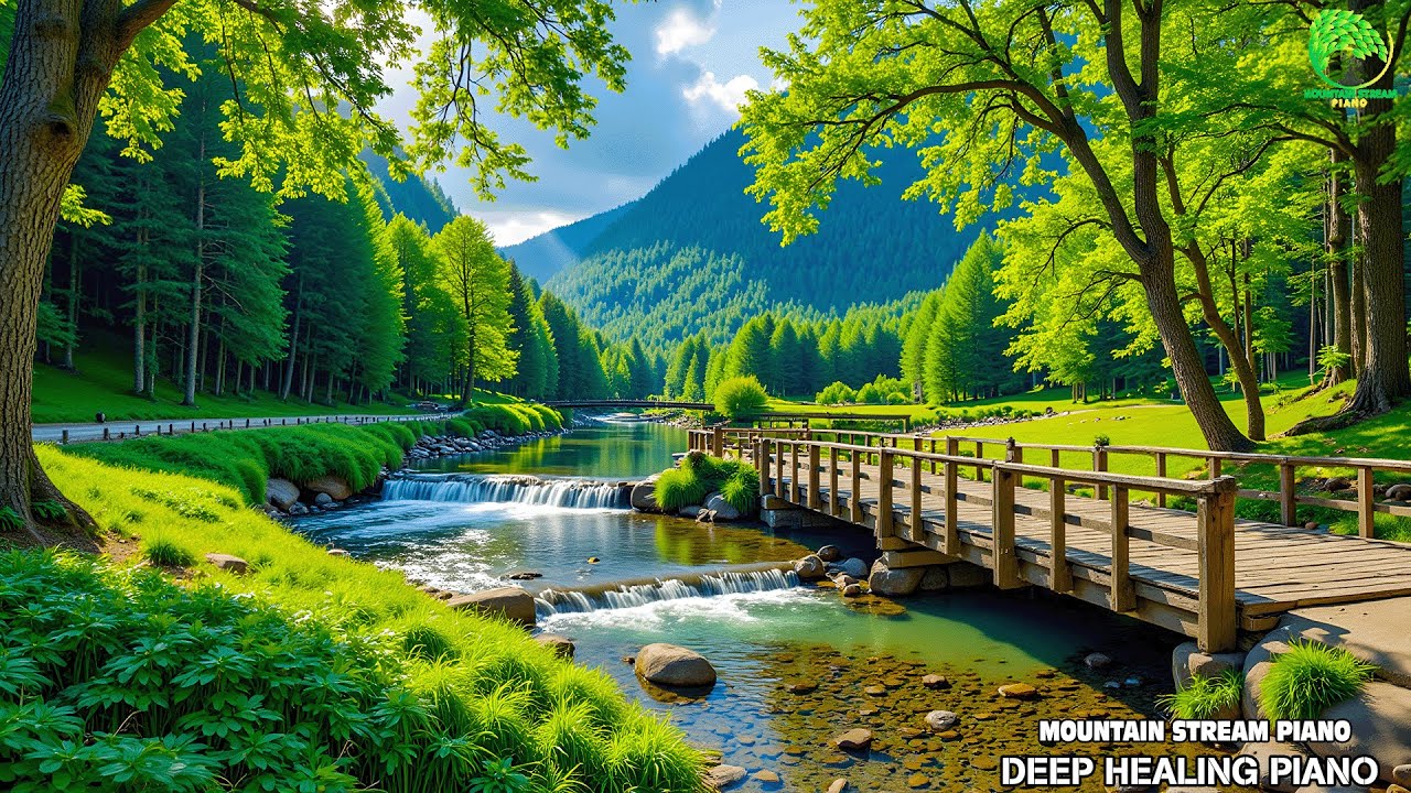 Deep Healing Piano 🍀 Calm the Nervous System | Mountain Stream & Sleep Music
