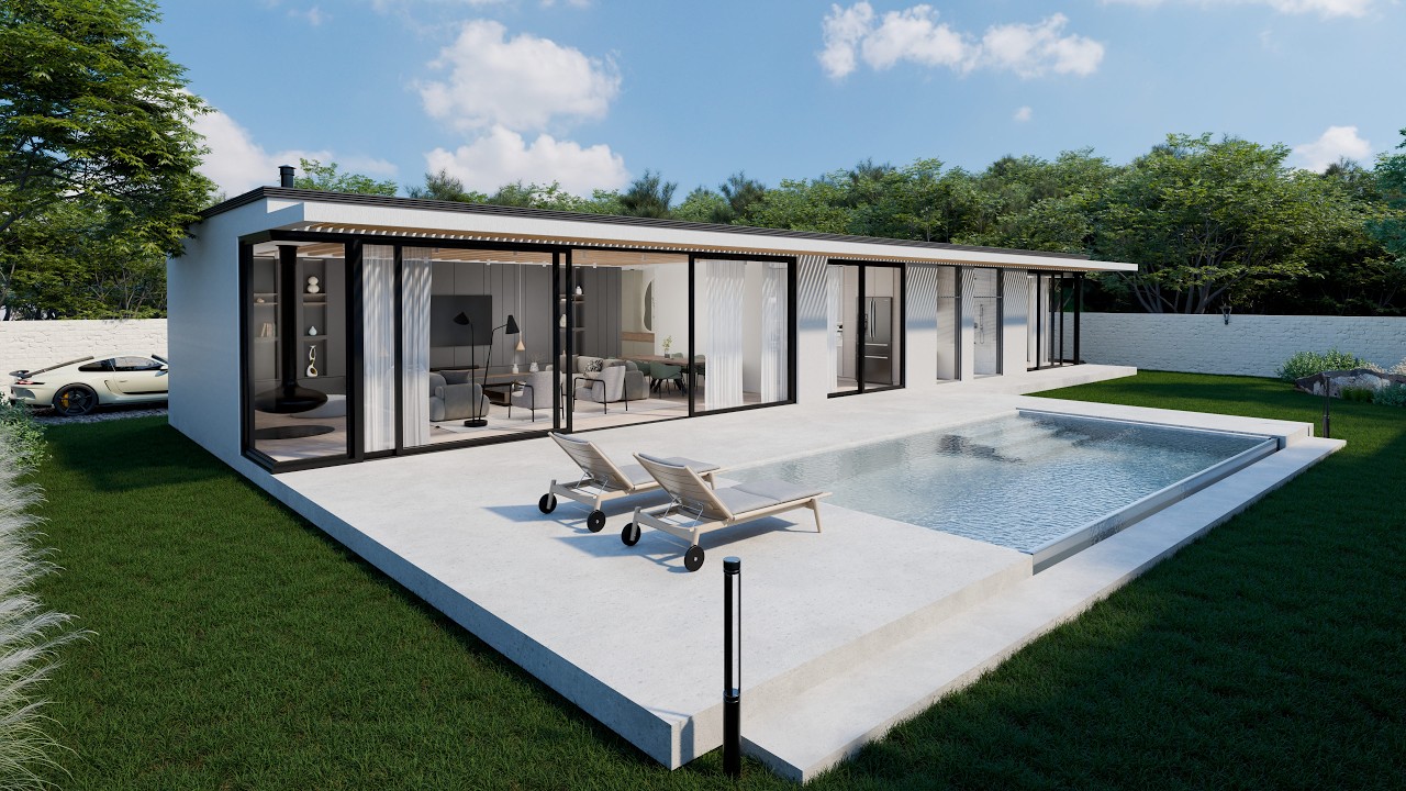 Modern Minimalist House Design | Small 1+1 Home with Swimming Pool