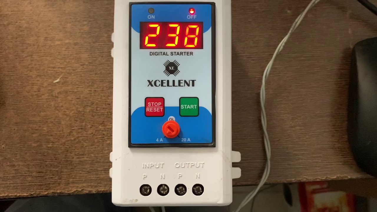 Xcellent digital voltage protector and motor starter switching between auto/manual modes