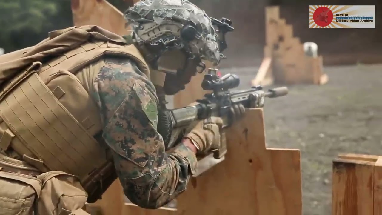 U.S. Marines M4 Carbine rifle Live Fire in Fuji Range