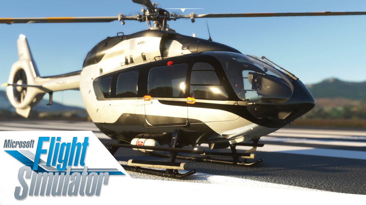 Microsoft Flight Simulator 2021 Helicopter Airbus H145 luxury (Payware edition). Flight in Pamplona