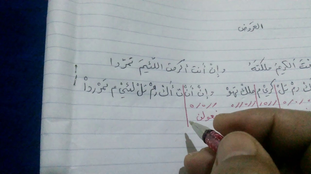 تعلم الكتابة العروضية بطريقة سهلة 1.