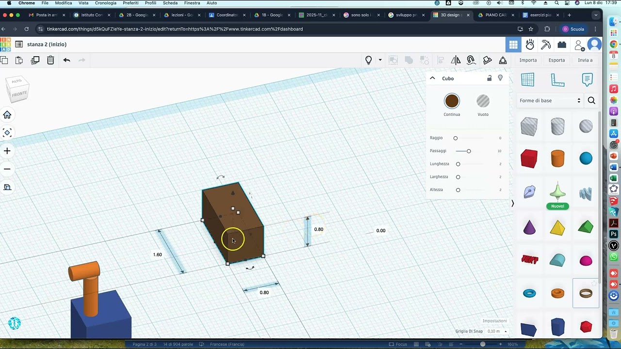 costruiamo il tavolo con tinkercad