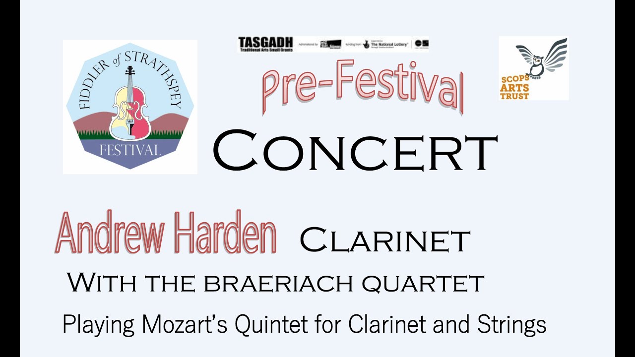 Concert part 2 - Mozart Clarinet Quintet. Andrew Harden on clarinet with the Braeriach Quartet.