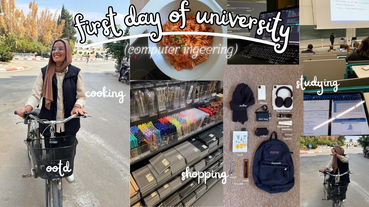 First Day of University🏫🍂| أول يوم في الجامعة كيف داز📚🥗(Grwm, cooking🥣,University shopping🛒📝.....)