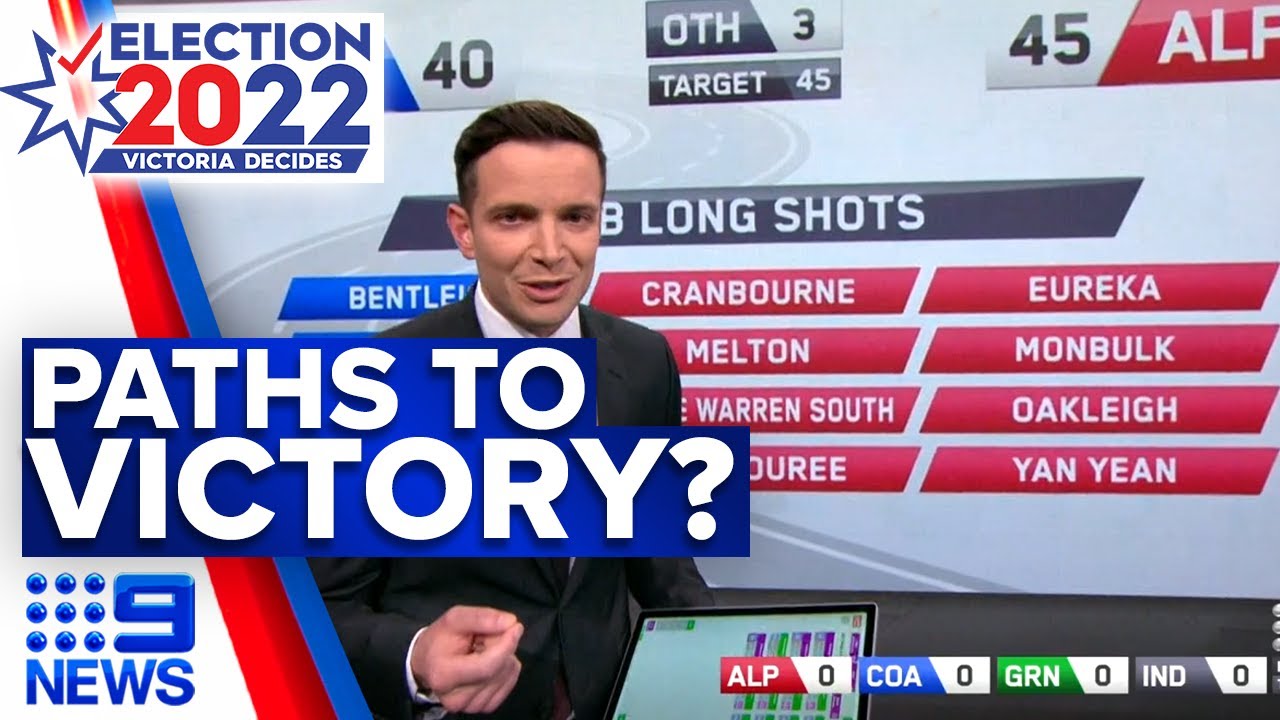 Possible paths to victory for Coalition and Labor | 2022 Victoria Election | 9 News Australia